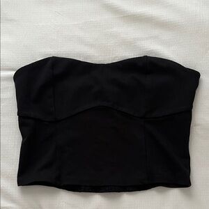 A New Day Black Strapless Crop Top